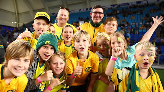 Young Socceroos fans at a recent World Cup qualifier.