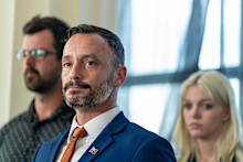 One Nation’s Victorian leader with his step-son and daughter.