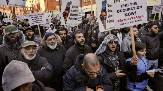 A Hizb ut-Tahrir protest in London in November.