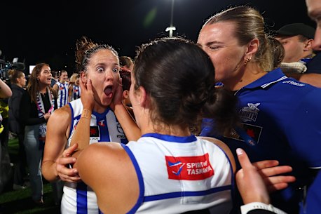 Emma Kearney of the Kangaroos celebrates.