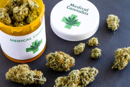 Medical marijuana buds sold via prescription.