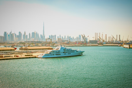 In port in Dubai.
