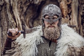 A Viking warrior, or at least what we imagine he might look like.