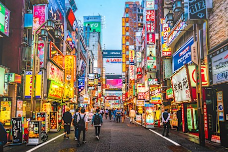 The bright lights of Shinjuku.