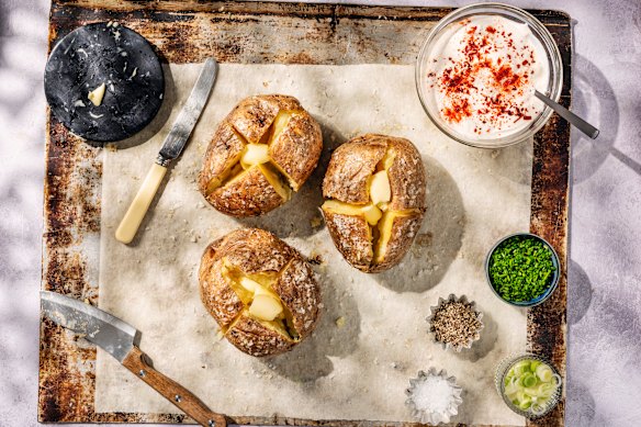 The humble baked potato is back on the menu.