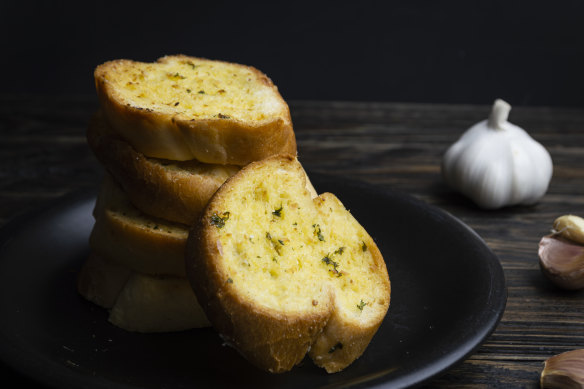 Garlic bread: tastes delicious, not so good for your breath.