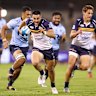 Tom Wright making a break for the Brumbies against NSW.