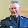 Victoria’s new police commissioner Mike Bush addresses fresh recruits at the Police Academy in Glen Waverley on Friday.