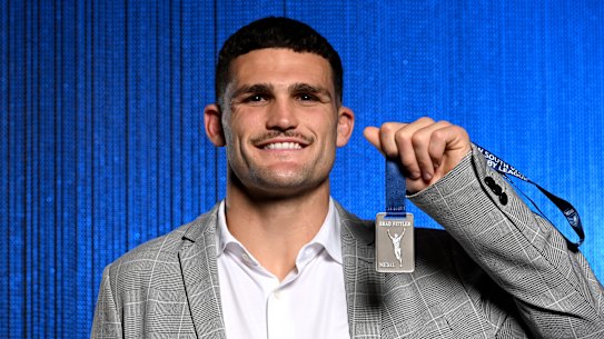 Nathan Cleary with the Brad Fittler Medal.