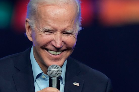 President Joe Biden speaks at a campaign rally for Pennsylvania’s Democratic gubernatorial candidate Josh Shapiro.