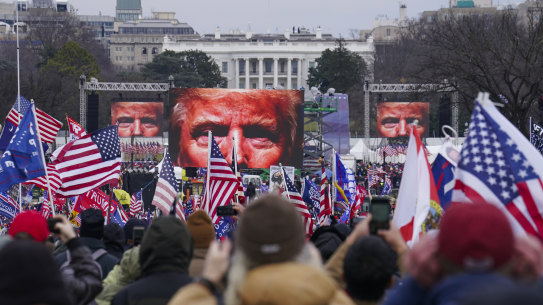 Supporters of Donald Trump gathered outside the US Capitol before the January 6 insurrection.  The committee has heard that Trump “summoned the mob”.