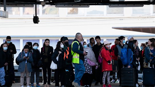 Services across the rail network were cut by 75 per cent on Wednesday.