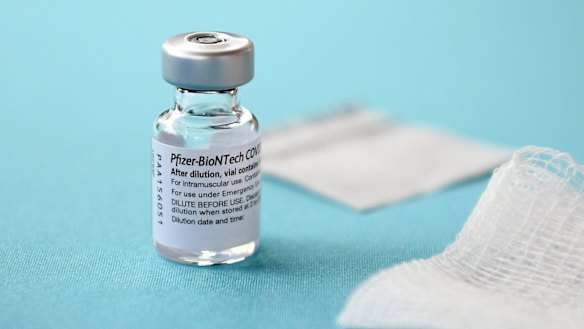 A vial of the Pfizer-BioNTech vaccine.