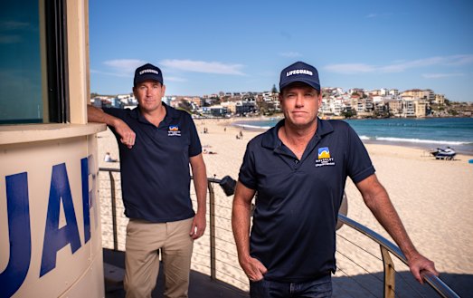 Waverley Council's lifeguard coordinator Bruce Hopkins (front) and manager of lifeguard services Matt du Plessis. 