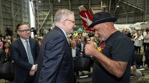 Noel Pearson and Anthony Albanese last month.