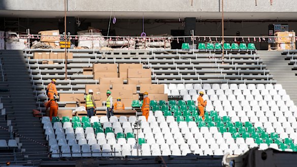 Education City stadium under construction.