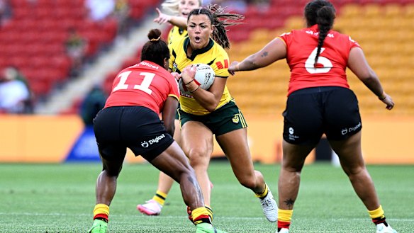 Millie Elliott in action for the Jillaroos in 2024.