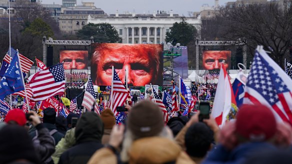 Trump supporters in Washington before the violence erupted at the Capitol.