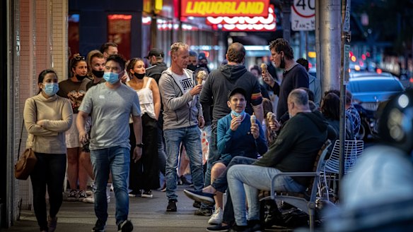 Customers flocked to pubs, restaurants and gelato shops on Wednesday night. 