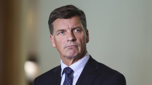 Shadow treasurer Angus Taylor at a press conference on Wednesday.