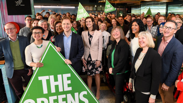 The Victorian Greens' state election campaign launch at Co-Ground Coffee in Prahran.
