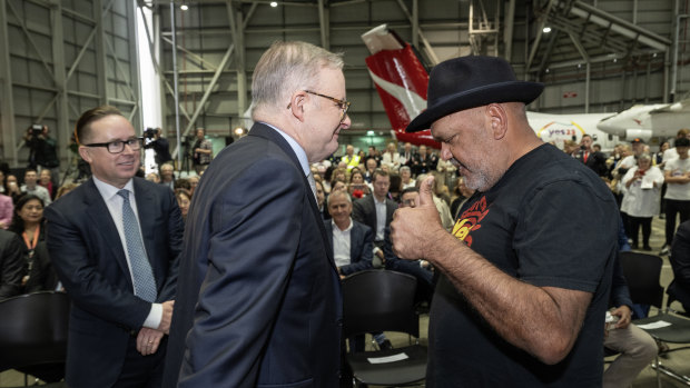 Noel Pearson and Anthony Albanese last month.