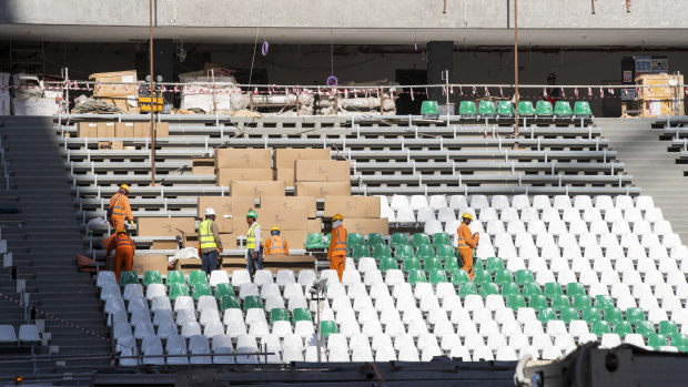 Education City stadium under construction.