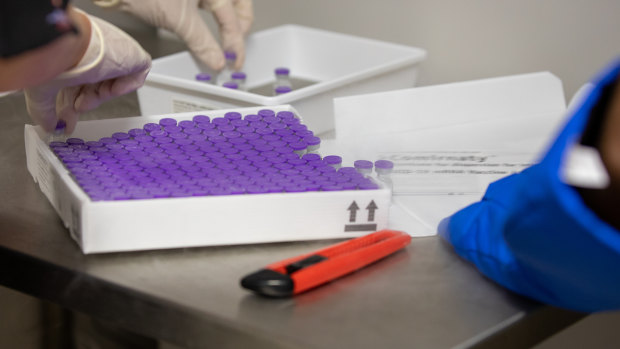 The COVID-19 vaccine being delivered to Queensland Hospitals on Sunday. 