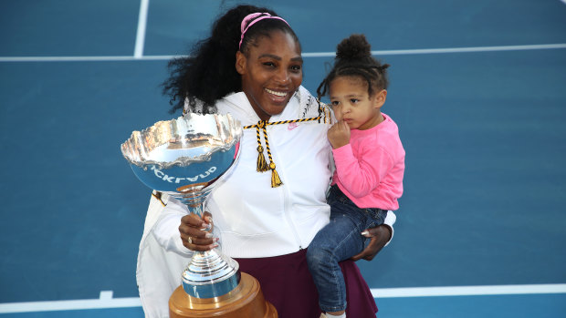 Serena Williams with daughter Alexis Olympia in New Zealand in 2020.