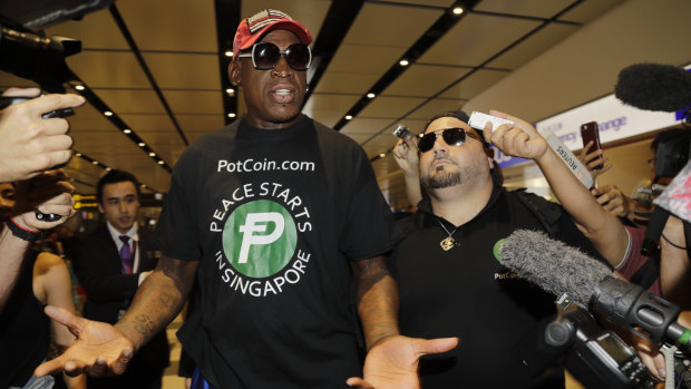 Dennis Rodman, NBA player and friend Kim Jong-un, arrived in Singapore ahead of the summit. 