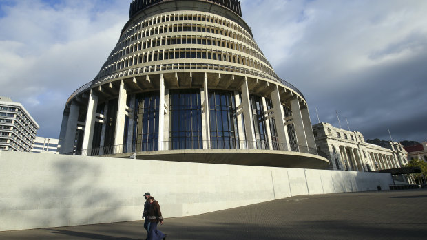 The Beehive, New Zealand’s parliamentary complex, in Wellington.