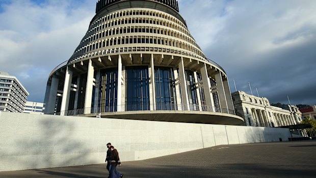 The Beehive, New Zealand’s parliamentary complex, in Wellington.