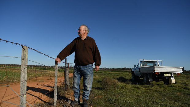 Moama farmer Guy Anderson next to the site of the proposed ethanol plant.