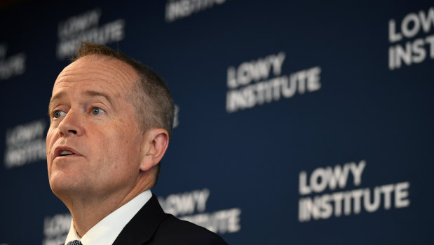 Bill Shorten speaking at the Lowy Institute.