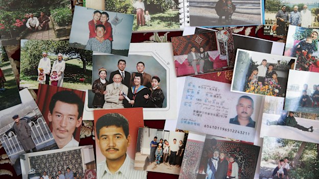 Photos from Sayfudin Shamseden's photo album of relatives and friends who entered the internment camps.