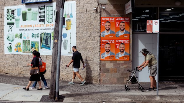 Campaign signage for Independent candidate for Blaxland Ahmed Ouf.