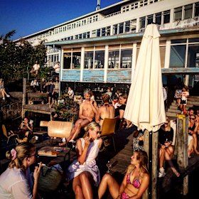 Copenhageners celebrate their drinking culture at La Banchina, 14-seat walk-in restaurant, café and wine bar with an on-site sauna.