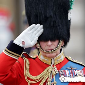 King Charles is seen leaving Buckingham Palace for Trooping the Colour.
