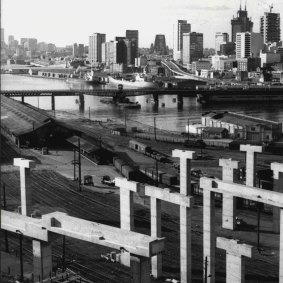 Pyrmont Bridge as the Western Distributor was built in 1978.