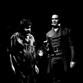 Philip Quast as Javert (right) with Normie Rowe as Jean Valjean in the Australian production of Les Miserables in 1987.