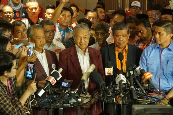 May 2018: At a late-night press conference, Mahathir Mohamad tells reporters Malaysia may be seeing its first change in government in 61 years.
