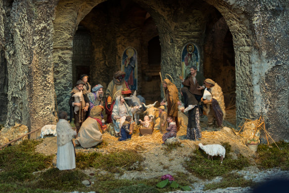 A nativity scene in St Peter’s square, Rome.  The Christmas story evokes warm-heartedness.