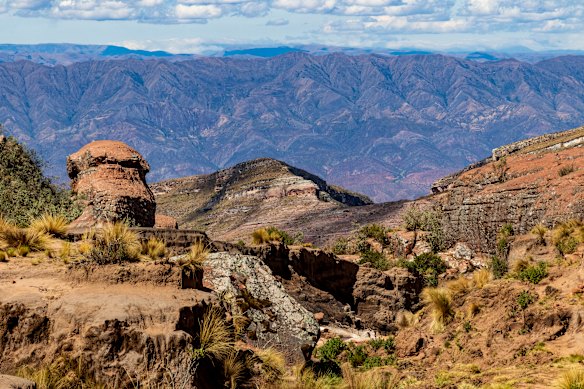 Rugged mountains of Torotoro National Park in Bolivia. 