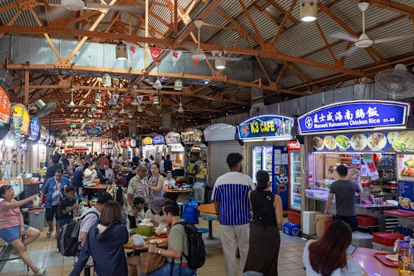 Out and about at the Maxwell Hawker Centre.
