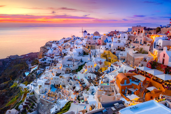 Oia town on Santorini.