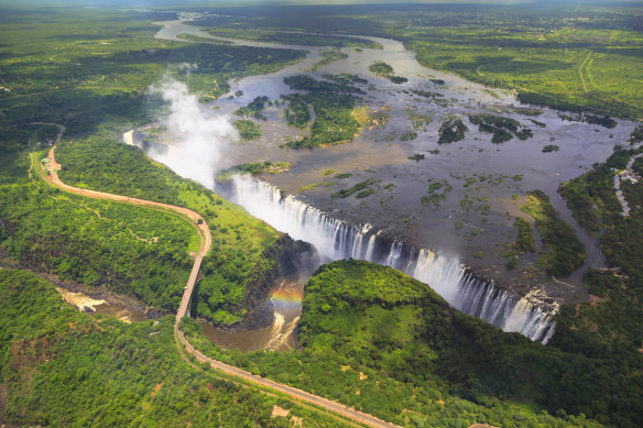 The falls are most powerful March-April, but spray obscures the view.