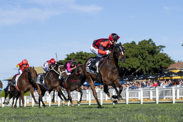 Converge wins the JJ Atkins on Stradbroke day for Gai Waterhouse and Adrian Bott.
