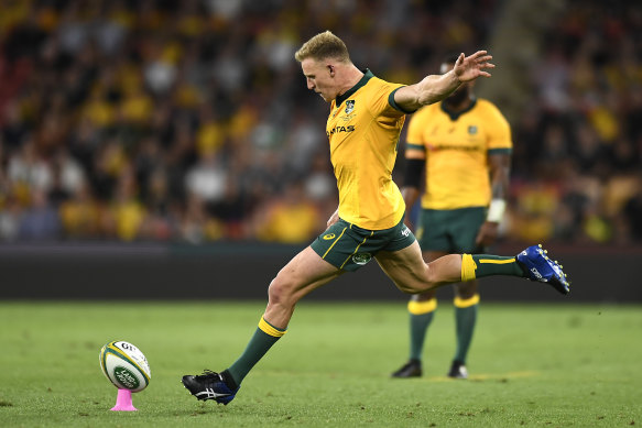 Reece Hodge in action for the Wallabies. 