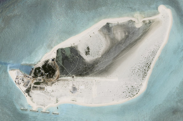 The airstrip and adjacent infrastructure on Triton Island, which China claims as its own.