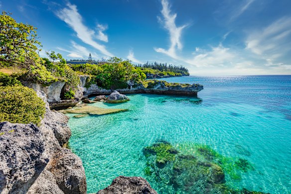 Tadine Bay lagoon in the Loyalty Islands, New Caledonia.